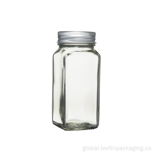 Food Jar Square Condiment Glass Bottle Manufactory